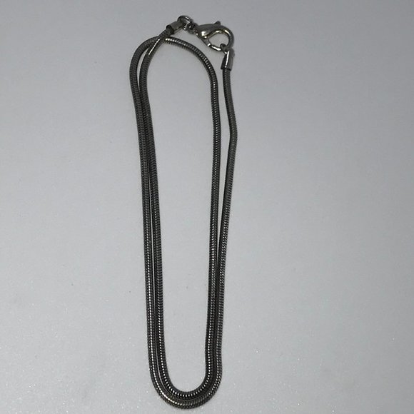 17" 2mm Pewter Snake Chain Necklace - Picture 4 of 6